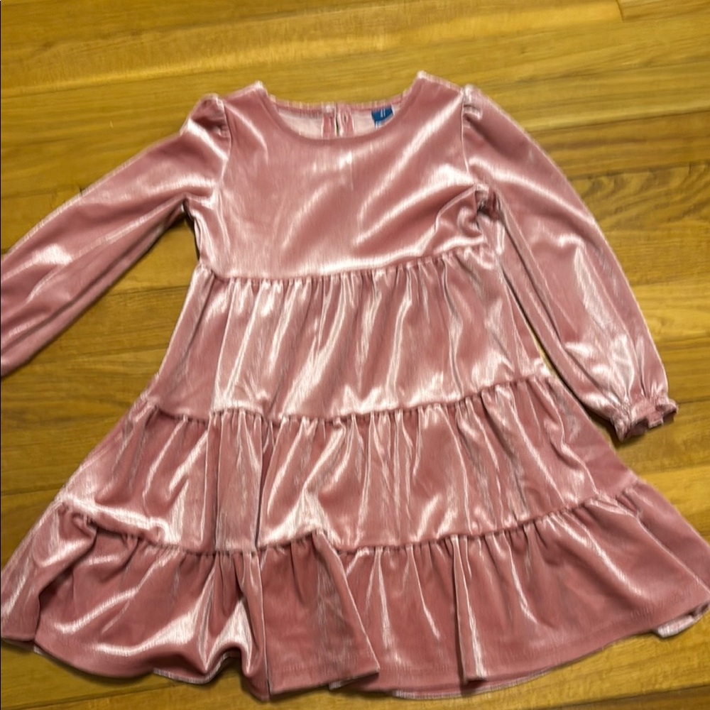Pink Velvet Long Sleeve Dress